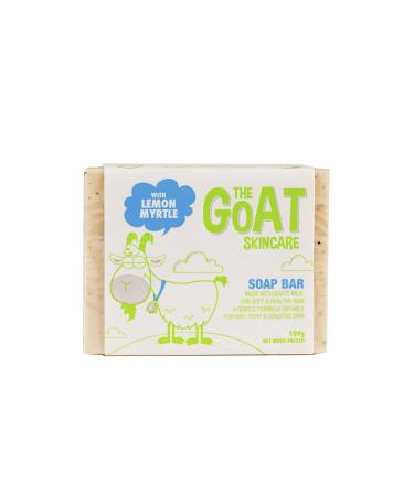 The Goat Skincare Pure Goat's Milk Soap Bar with Lemon Myrtle Suitable for Dry Itchy and Sensitive Skin Paraben Free and No Artificial Colours 100g