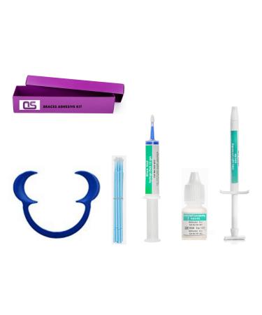 OS SmileWorld - Orthodontic Braces Adhesive Kit/SELF Cure -Tooth Gem Adhesive 5 GM - Bundle Set with Lip Expander Microbrush -Made in USA-Orthodontic kit-Teeth Attachments Glue