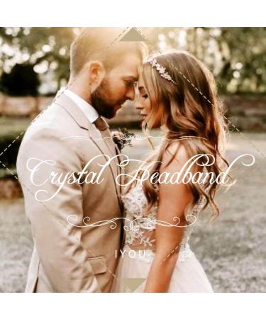 IYOU Bridal Wedding Headbands Royal Blue Crystal Hair Bands Sparkly Rhinesotne Guest Birde Bridesmaid Hair Accessories for Women and Girls - Buy Online on GoSupps.com