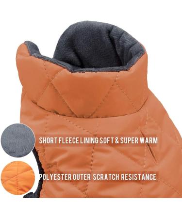Docio Winter Dog Coat & Jacket for Small Dogs - Padded Orange Vest with Crawl Bag | 1 Pack - Buy Online on GoSupps.com