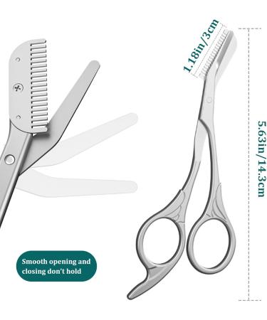 Eyebrow Scissors with Comb 5.63" Stainless steel Brow Scissors Rustproof Eye Brow Trimmer for Ladies Trimming Scissors with Non slip Handle for Home Travel - Buy Online on GoSupps.com