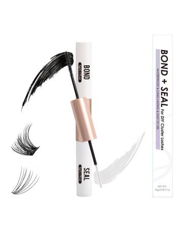ThrivingAura Lash Bond and Seal Glue Cluster Lash Glue Strong Long Lasting Bond and Seal Lash Glue Lash Adhesive Hold 48-72 Hours Waterproof 2 in 1 Cluster Eyelash Glue for DIY&Sensitive Eyes
