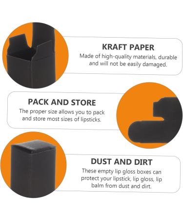 Beaupretty 50Pcs Glossy Lip Balm Boxes | Kraft Paper Lip Balm & Essential Oil Packaging | Black Lipstick Packing Boxes - Buy Online on GoSupps.com