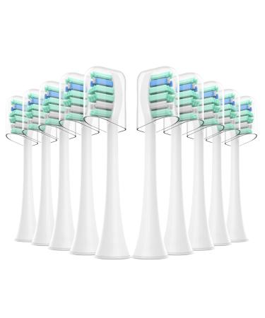 Toothbrush Replacement Heads Compatible with Philips Sonicare Soft Electric Brush Head Compatible with 2 Series ProtectiveClean DailyClean Plaque Control Gum 4100 5100 C2 G2 W 10 Pack