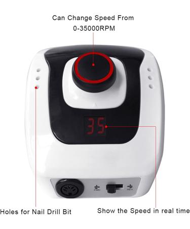 Nail kit Electric Nail Drill 32W 35000 RPM Manicure and Pedicure Kit with LCD Speed Control Display Portable Nail Tools Nail kit for Beginners with Everything - Buy Online on GoSupps.com