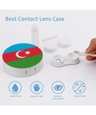 Buy Azerbaijan Flag Cute Contact Lens Case - Portable Round Storage Box with Mirror for Travel & Daily Use - Buy Online on GoSupps.com