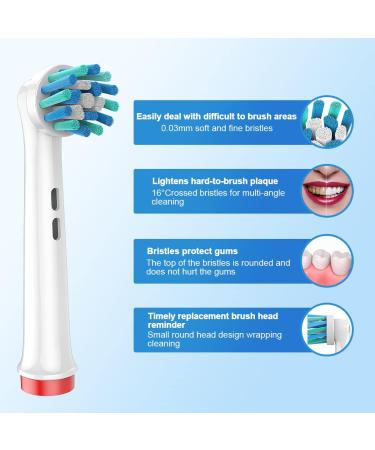 WuYan 8pcs Replacement Brush Heads for Oral b Electric Toothbrush - Angled Bristles for Deep Plaque Removal - Buy Online on GoSupps.com