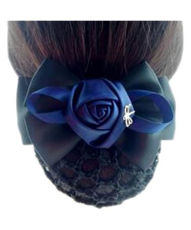 hairnets for bun hair net snoods Net hairpin hairpin hair net women's elastic bun cover flower hair ring net hairpin blue