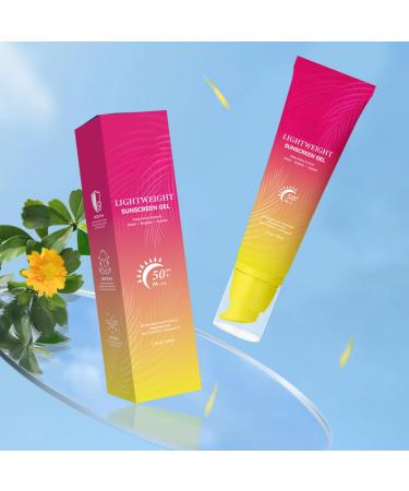 Pink Sunscreen Gel SPF 50+ PA+++ Lightweight Pink-Toned Sun Protection for Glowing Skin Broad-Spectrum Hydrating Non-Greasy Formula 1.7 fl.oz (1PC) - Buy Online on GoSupps.com