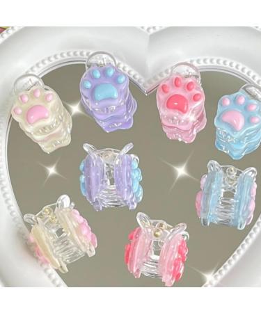 xbiez Mini Claw Clip Hairpin Y2K Headdress with Jelly Kitten Claw Paw Y2K Paw Hairpin Ladies Headwear Hair Styling Tools Blue - Buy Online on GoSupps.com