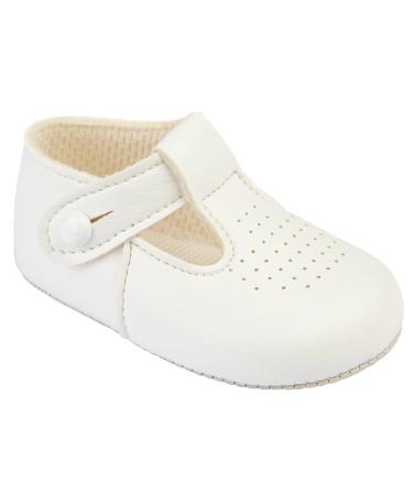 Baypods Baby Boys Traditional T bar pram Shoes Early Days 0-3 Months Winter White