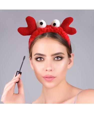 XNHIU Cute Crab Plush Headband Face Wash Headband Animal Makeup Headbands Christmas Hair Accessories for Halloween Christmas Party - Buy Online on GoSupps.com