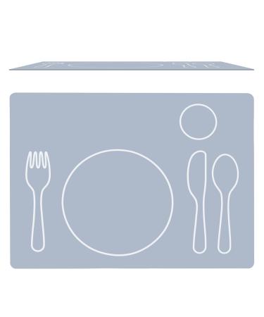 Montessori Toddler Silicone Placemat Non-Slip Easy-to-Clean Dining Mat for Setting the Table Montessori Practical Life Eco-friendly Grey - Kids House