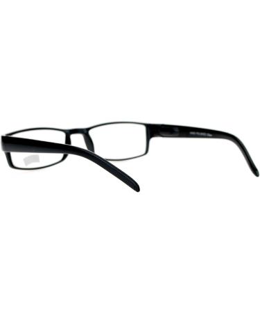Buy SA106 Black Narrow Rectangular Spring Hinge Glasses | Plastic Clear Lens Eye Wear for All | International Shipping Available - Buy Online on GoSupps.com
