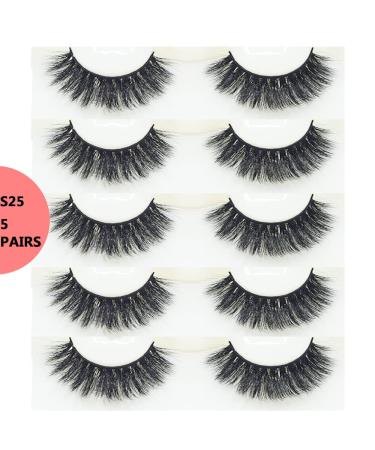 Buy 5 Pairs of Natural 3D Faux Mink Lashes - Fluffy Reusable & Handmade Cat Eye Look - Buy Online on GoSupps.com