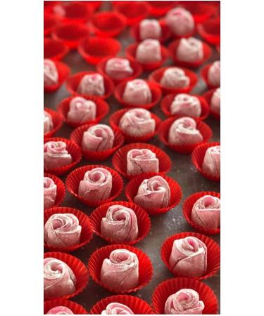 Rose Turkish Delight Lokum Hand crafted Shaped flower Dessert Gourmet Gift Box Tin 16 pieces 300g Chateau de Mediterranean - Buy Online on GoSupps.com