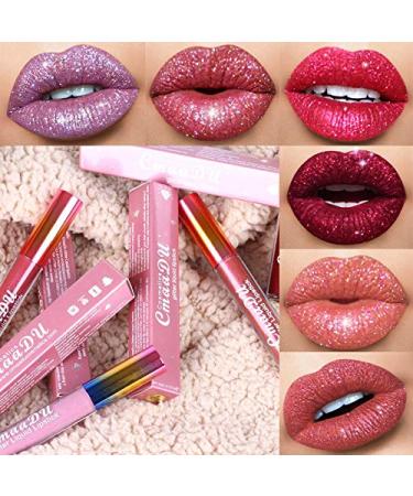 Allbestaye Velvet Matte Glitter Flip Lipgloss - Waterproof Long Lasting Lip Tint | Diamond Flash Shimmer Lipstick 03# - Buy Online on GoSupps.com