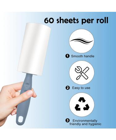 Extra Sticky Foot Roll Lint Roller - 6 Rolls (60 Sheets Each) with Dust Cover | Ideal Pet Hair Remover for Clothing Sofa & Bed - Buy Online on GoSupps.com