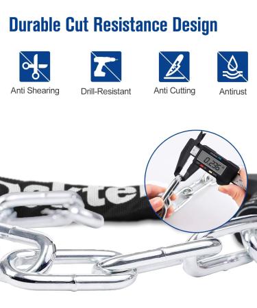 Ndile Bicycle Lock - Secure 3.2ft Chain with 2 Unlocking Options | 6mm Hardened Steel for Bikes Motorcycles eBikes & Scooters | High Safety Durable Black - Buy Online on GoSupps.com