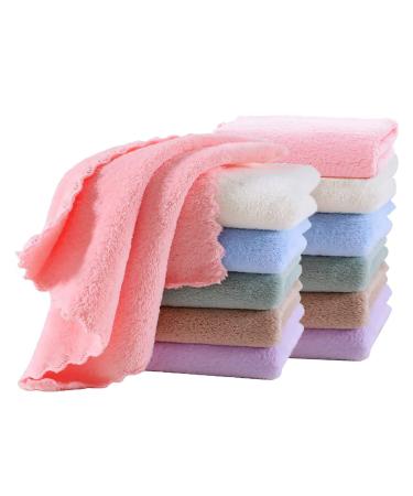 Pfimigh 12-pack baby walker 25 x 25 cm coral fleece wanning slippers extra absorbent and soft washcloths for sensitive skin of infants multicolored 25x25cm - Buy Online on GoSupps.com