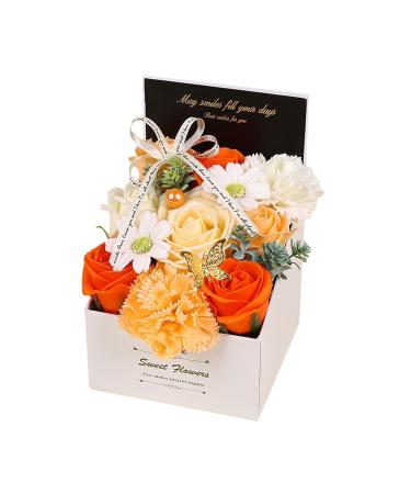 Soap Flower Box - Artificial Rose Scented Soap Gifts for Christmas & Birthdays | 12cmx12cmx18cm | Perfect for Lovers & Girls - Buy Online on GoSupps.com