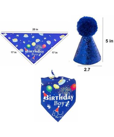 Dog Birthday Bandana Hat Set | Party Supplies for Small & Medium Dogs | Cute Blue Scarf for Puppy Celebrations - Buy Online on GoSupps.com