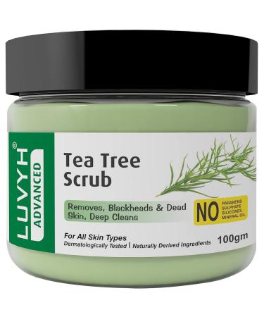 Tea Tree Skin Clearing Face Scrub & Moisturizer Cream for Women and Men Exfoliate scrub for Deep Cleansing Blackhead Tan cleaner Glowing Skin -100 gm