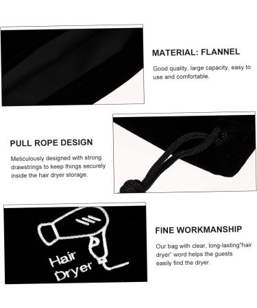LALADEFIEE 2 Pcs Hair Dryer Storage Bag Wallet Hair Dryer Organizer Travel Jewelry Bag Make Black Flannel - Buy Online on GoSupps.com