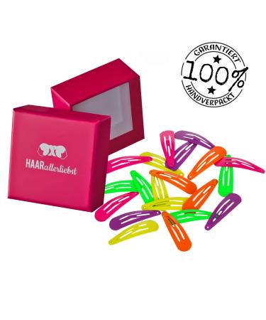 Buy HAARallerliebst Neon Hair Clips (20 pcs 3.9 cm) in Pink Storage Box - Stylish & Functional Accessories for All Hair Types - Buy Online on GoSupps.com