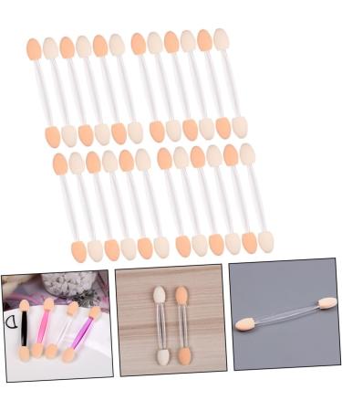 Outanaya 50pcs Two-color Eyeshadow Brush Double-head Brush Makeup Brush Applicator Cosmetic White Latex Head - Buy Online on GoSupps.com