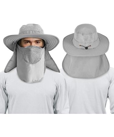 ZEXIAN Men's Wide Brim Fishing Hat Set - UPF 50+ Sun Protection with Removable Face and Neck Flap - Buy Online on GoSupps.com