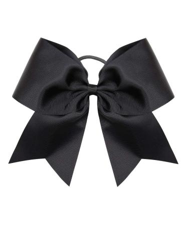 Oaoleer Boutique Teens Women 8 Jumbo Large Cheer Bow Ponytail Holder Elastic Band 21PCS Black Pack - Handmade for Cheerleading Teen Girls College Sports - Buy Online on GoSupps.com