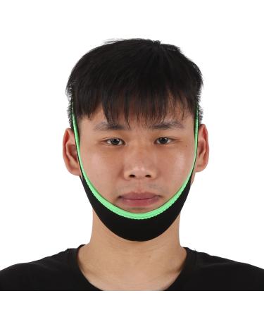 Anti Snoring Chin Strap Soft Washable Chin Strap Adjustable for Sleep Aids(Fluorescent Green Edging)