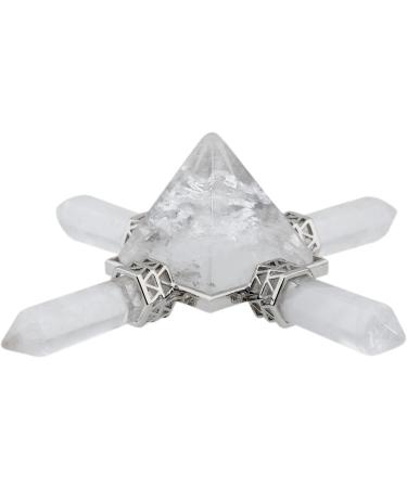 Nupuyai Energy Generator Pyramid - 4 Points Rock Crystal Healing Stone for Reiki Meditation | International Shipping Available - Buy Online on GoSupps.com