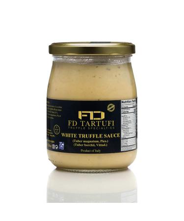 FD TARTUFI White Truffle Sauce 500g - Gourmet Condiment Made in Italy | Non-GMO | Cheese, Milk, Cream Infused with White Truffles - Buy Online on GoSupps.com