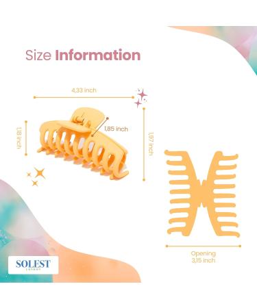 Solest London Hair Claw Clips - Pack of 6 Claw Clip for Women and Girls - 6 Trendy Coloured Claw Clip - 4.3 inch - Hair Claw Clips for all Hair with a hair comb gift (Pastel Matte) - Buy Online on GoSupps.com