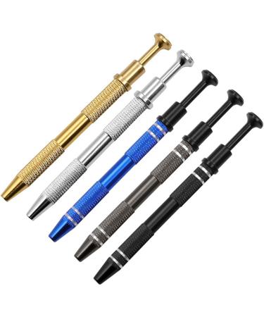 HUIFACAI Professional Push in Syringe Type Tweezers 4 Prong Small Bead Grabber Metal Jewelry Catchers Practical Pick up Tool Brown - Buy Online on GoSupps.com