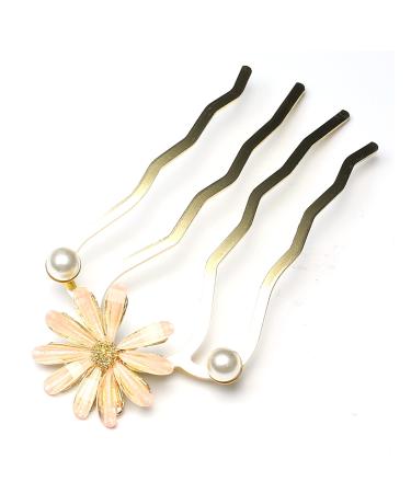 QinGoo Hair Pins Hair Accessories for Beautiful Women and Girls Headpiece Elegant Hair Accessory (Pink)