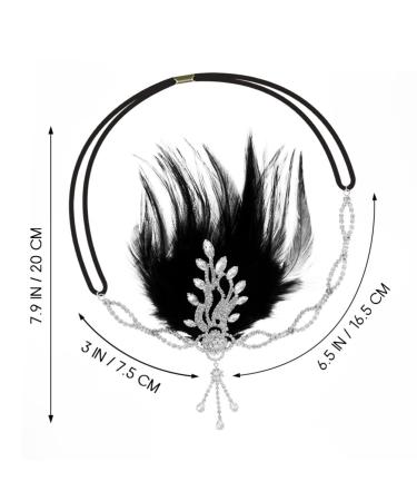 Silver FRCOLOR Flapper Headband 1920's Great Gatsby Vintage Feather Rhinestone Headpiece - Buy Online on GoSupps.com