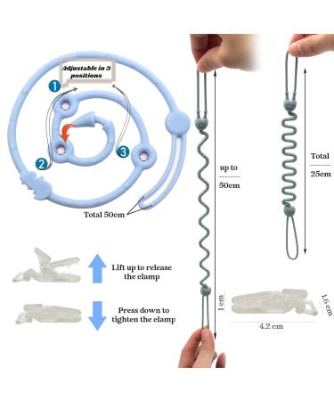 Buy Iopjlk Pacifier Chain - 4 BPA-Free Silicone Cup Catchers Adjustable Stroller Accessories for Babies - Perfect Pacifier Bands for Boys & Girls - Buy Online on GoSupps.com