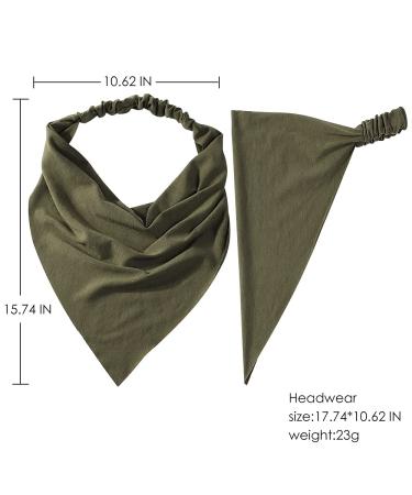 6 Pack Boho Triangle Hair Scarf Headbands for Women - Non Slip Elastic Kerchief Bandana Set with Clips, Solid Colors - Ideal for Teen Girls - Buy Online on GoSupps.com