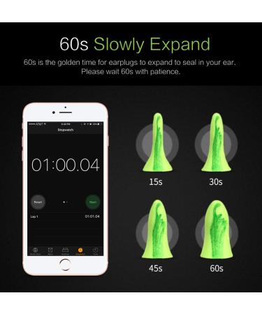 AMAZKER Bell-Shaped Ear Plugs 60 Pairs with Aluminum Carry Case - SNR-35dB Noise Reduction for Sleeping, Snoring, Study, Travel - Ultra Soft and Cordless - Bright Green - Buy Online on GoSupps.com