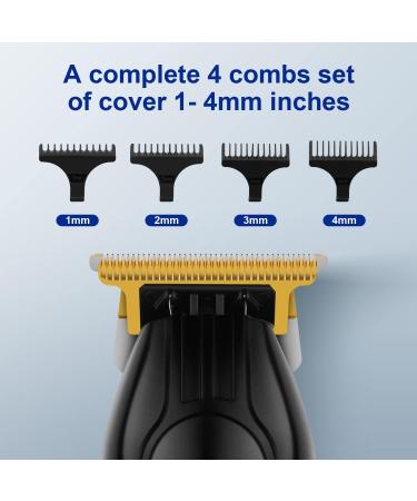 HIENA PRO Cordless Hair Clippers for Men with LCD Display Hair Trimmer Zero Gapped T-Blade Barber Professional Rechargeable Edgers Clippers Black Gold - Buy Online on GoSupps.com