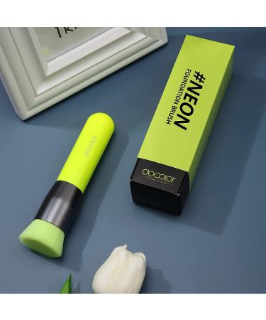 Docolor Foundation Blending Brush - Professional Makeup Brush for Liquid, Cream, and Powder - Flat Top Kabuki for Face - Neon Green - Buy Online on GoSupps.com
