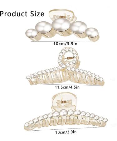 Shop Elegant 3-Piece Gold Pearl Hair Clips | Vintage Rhinestone Hairpins | Wedding Hair Jewelry Set for Women - Buy Online on GoSupps.com
