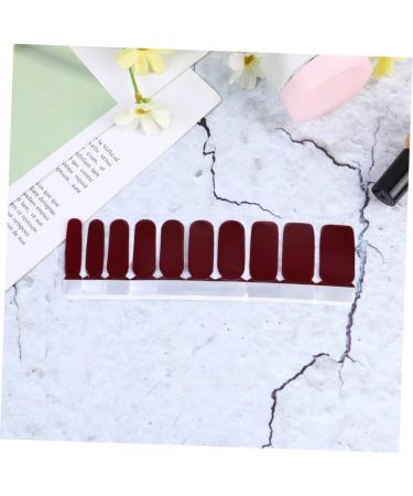 Healeved 3 Sheets Women Nail Stickers False Fingernail Tips Tough Nail Polish Strips French Manicure Nail Polish Nail Art Cover Tip Manicure False Nails French Manicure Stickers Red - Buy Online on GoSupps.com
