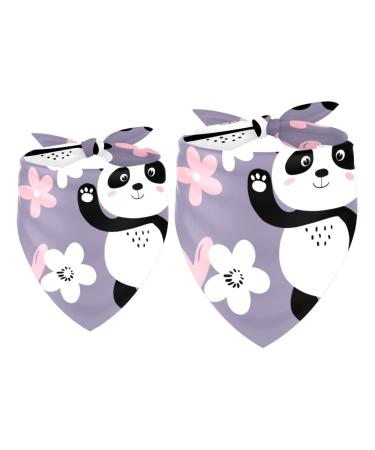 Dog hollow cloth cute panda triangle for small medium-sized and large dogs and cats pethalk triangular cloth bibs 2 pieces multi-colored 3