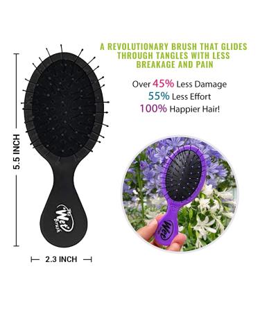 Wet Brush Squirt Detangler Hair Brush - Black - Mini Detangling Brush with Ultra-Soft IntelliFlex Bristles for Pain-Free Hair Styling - Buy Online on GoSupps.com