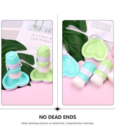 POPETPOP 1PC face Brush Facial Brush Manual Facial Brush face Scrub Brush Blackhead Scrubber Silicone scrubbers Facial Cleansing Brush Household Plastic abs Miss Storage Rack 11x8cm Green - Buy Online on GoSupps.com