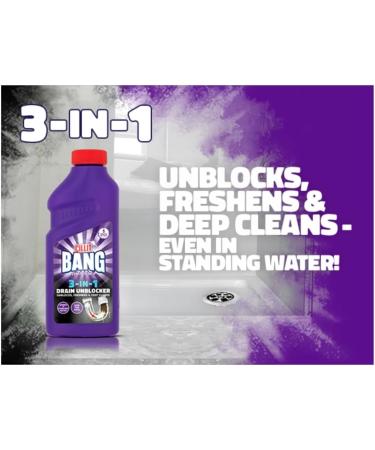 Cillit Bang 3-in-1 Power Cleaner Odour Stop Drain Unblocker Gel Drain Cleaner For Kitchen Sink Drains Bathroom Showers Baths & Basins (Pack of 3) - Buy Online on GoSupps.com